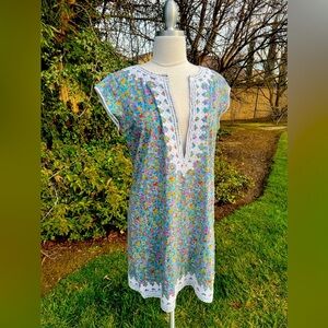 Floral Dress with White Accents
